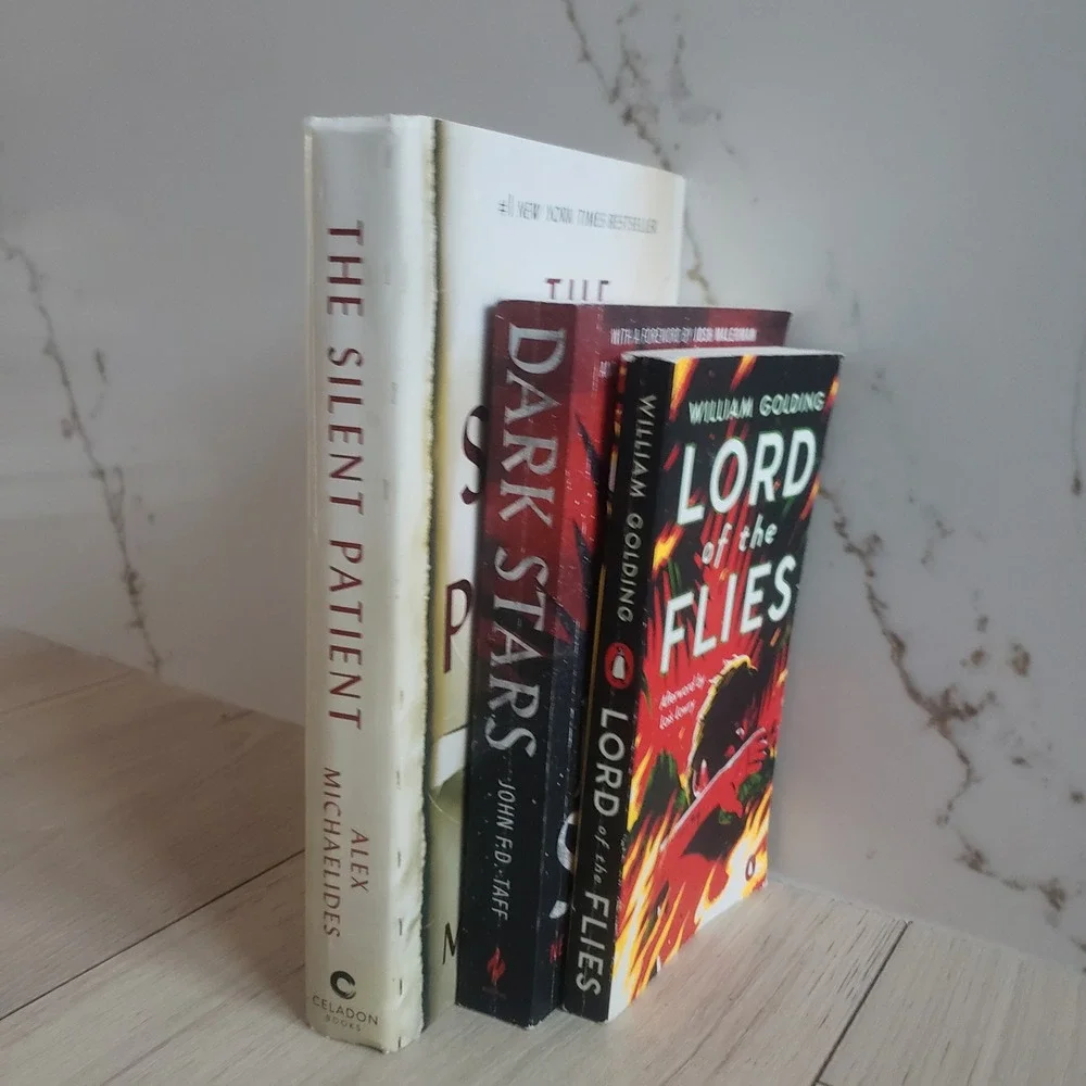 Classic Thought Provoking Books Lot of 3 Lord of Flies Silent Patient Dark Stars